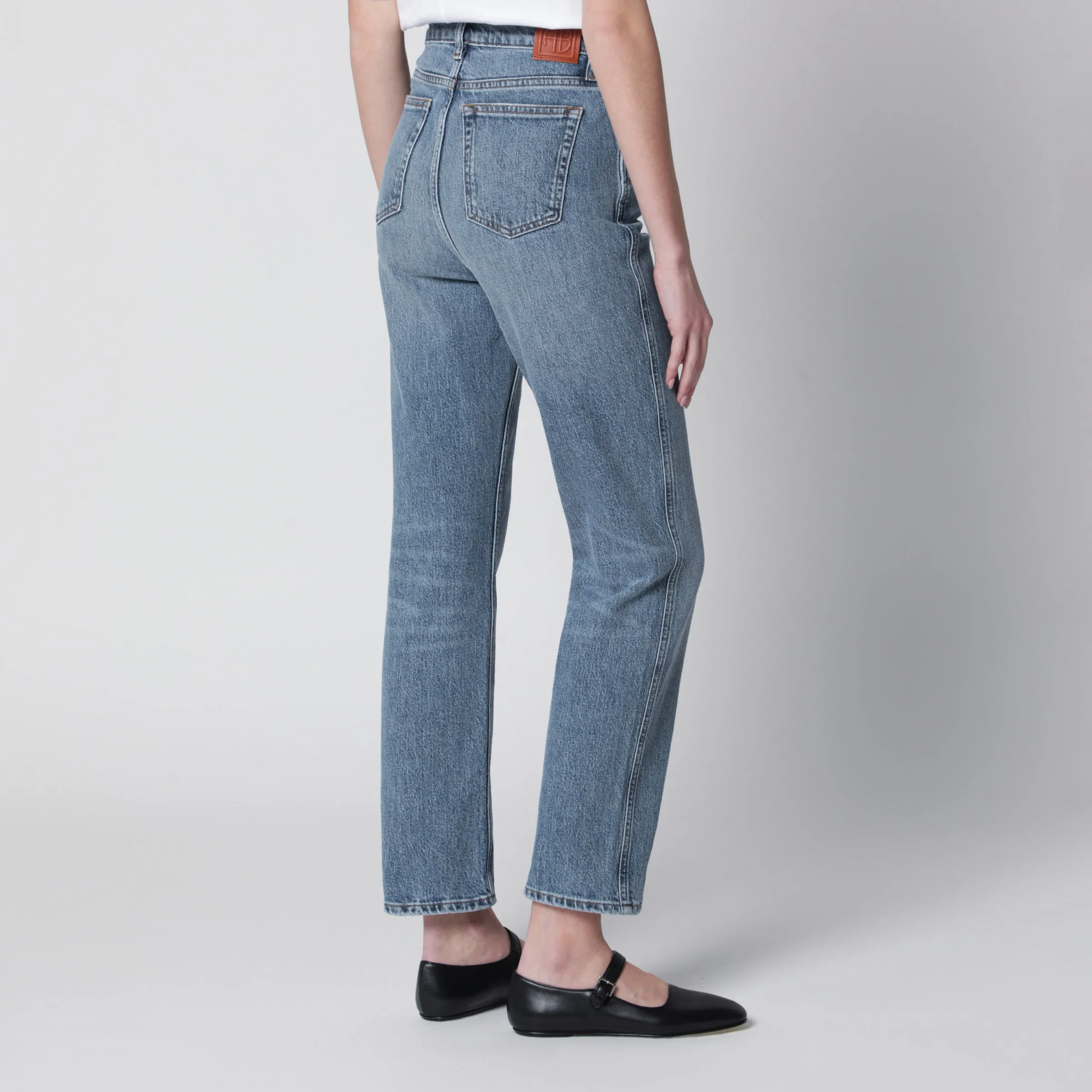 High-Rise Jeans In Light-Wash Cotton Denim sold by Wanan Luxury product image thumbnail 2