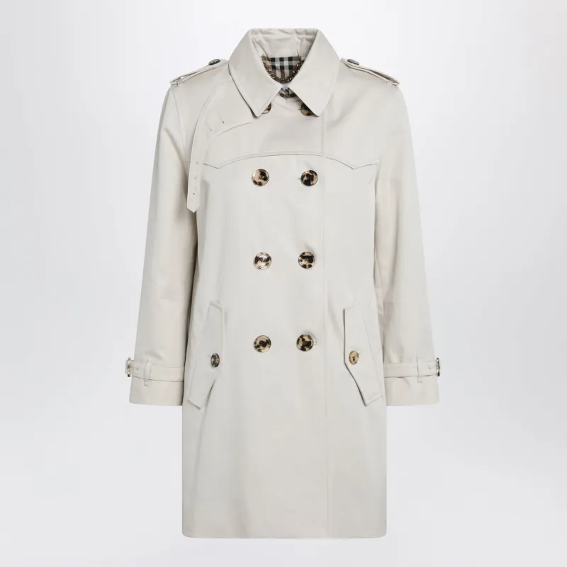 Short Summerside Trench Coat In Cotton Gabardine Beige made by Burberry