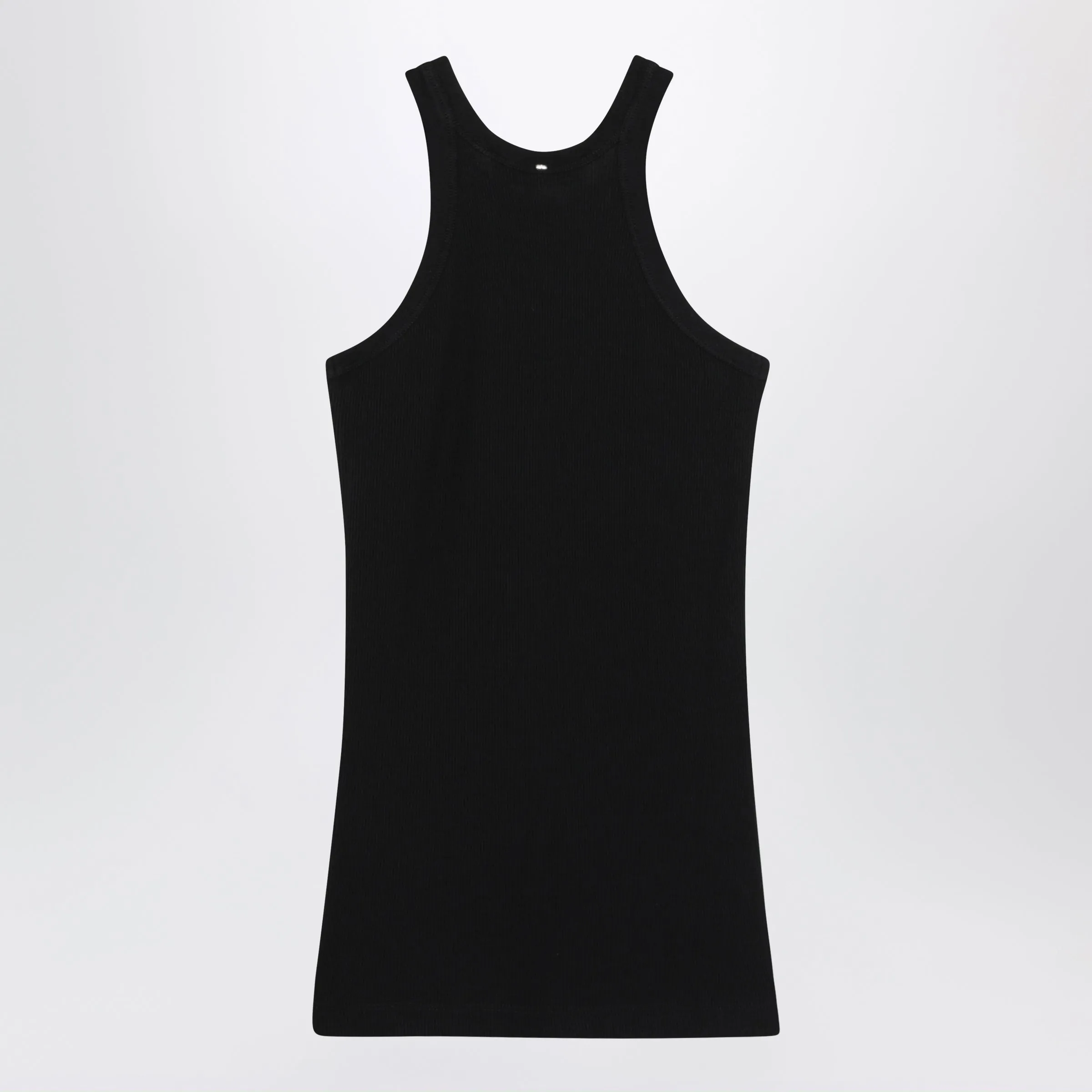 Ribbed Cotton And Silk Halterneck Tank Top In Black sold by Wanan Luxury product image thumbnail 2