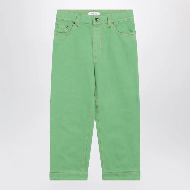 Pastel Green Capri Jeans made by Versace