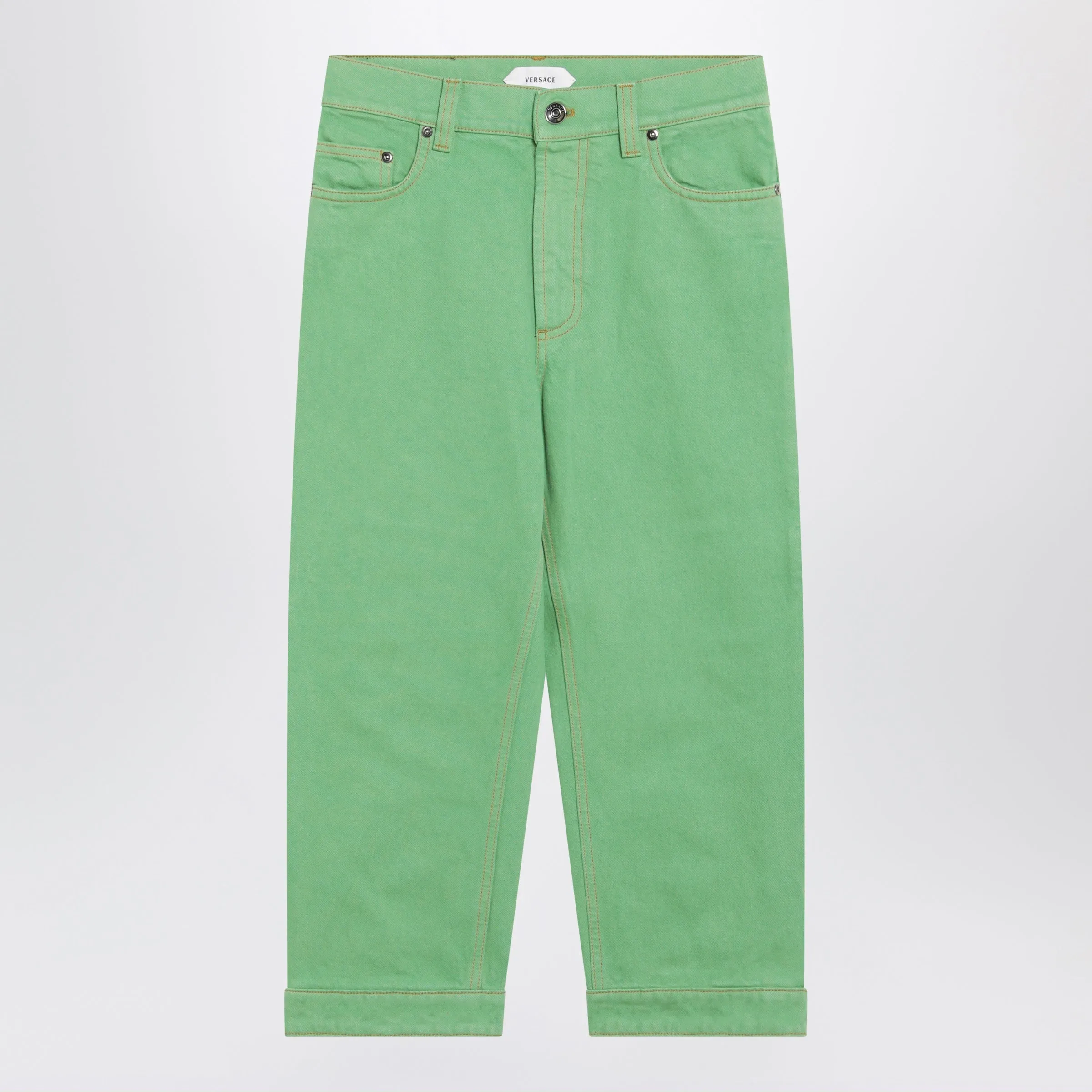 Pastel Green Capri Jeans sold by Wanan Luxury