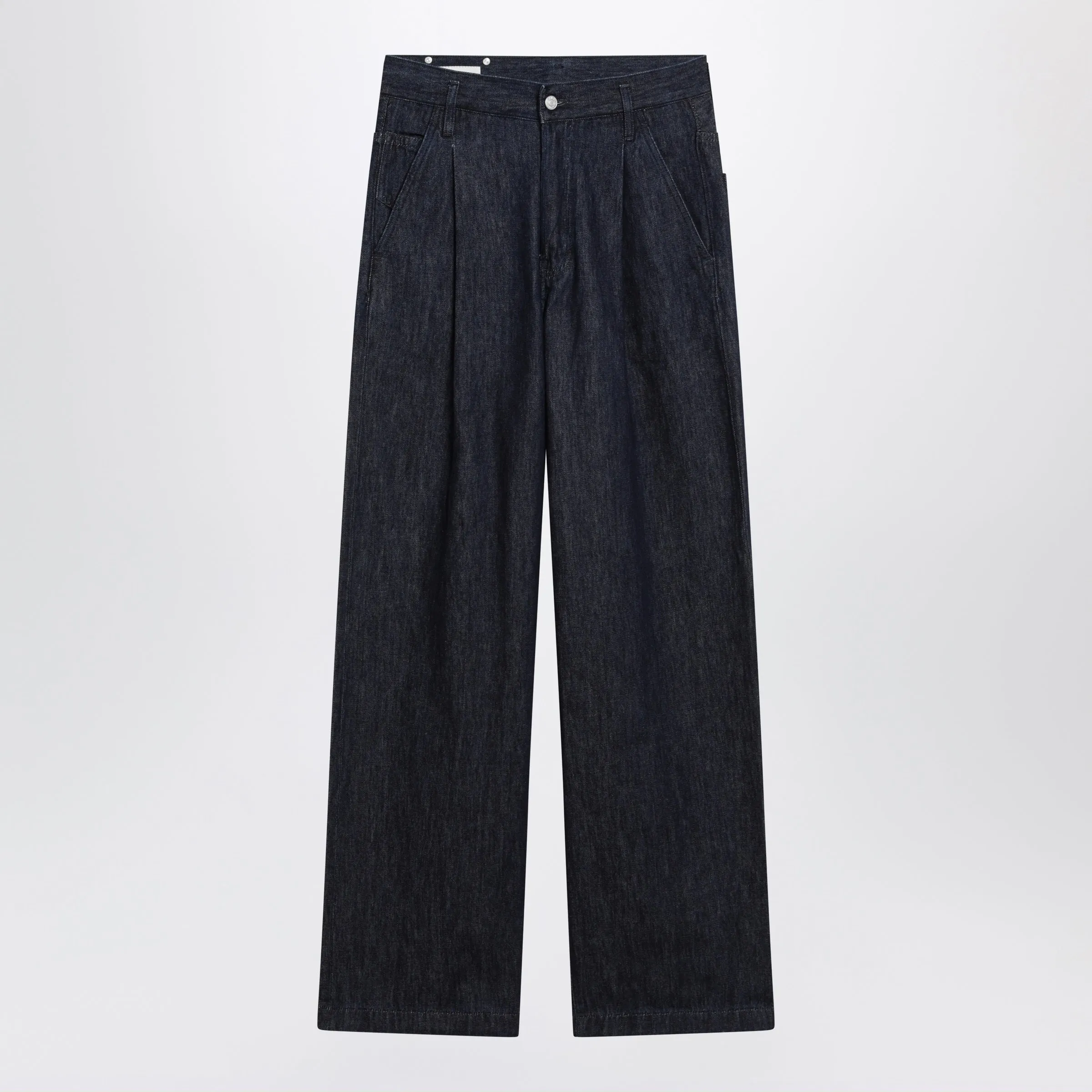 Wide-Leg Indigo Blue Jeans sold by Wanan Luxury