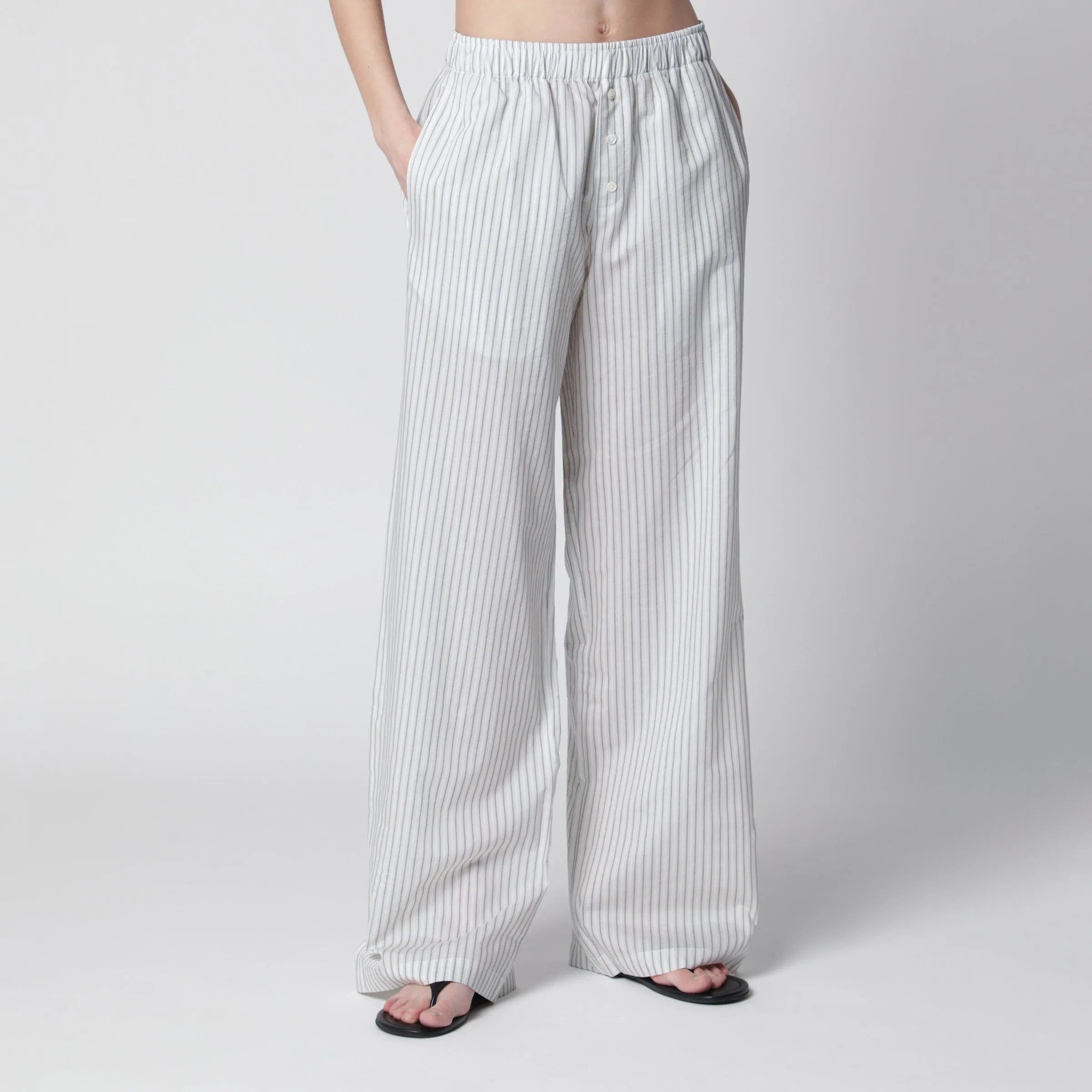 Silk Striped Pajama Trousers sold by Wanan Luxury