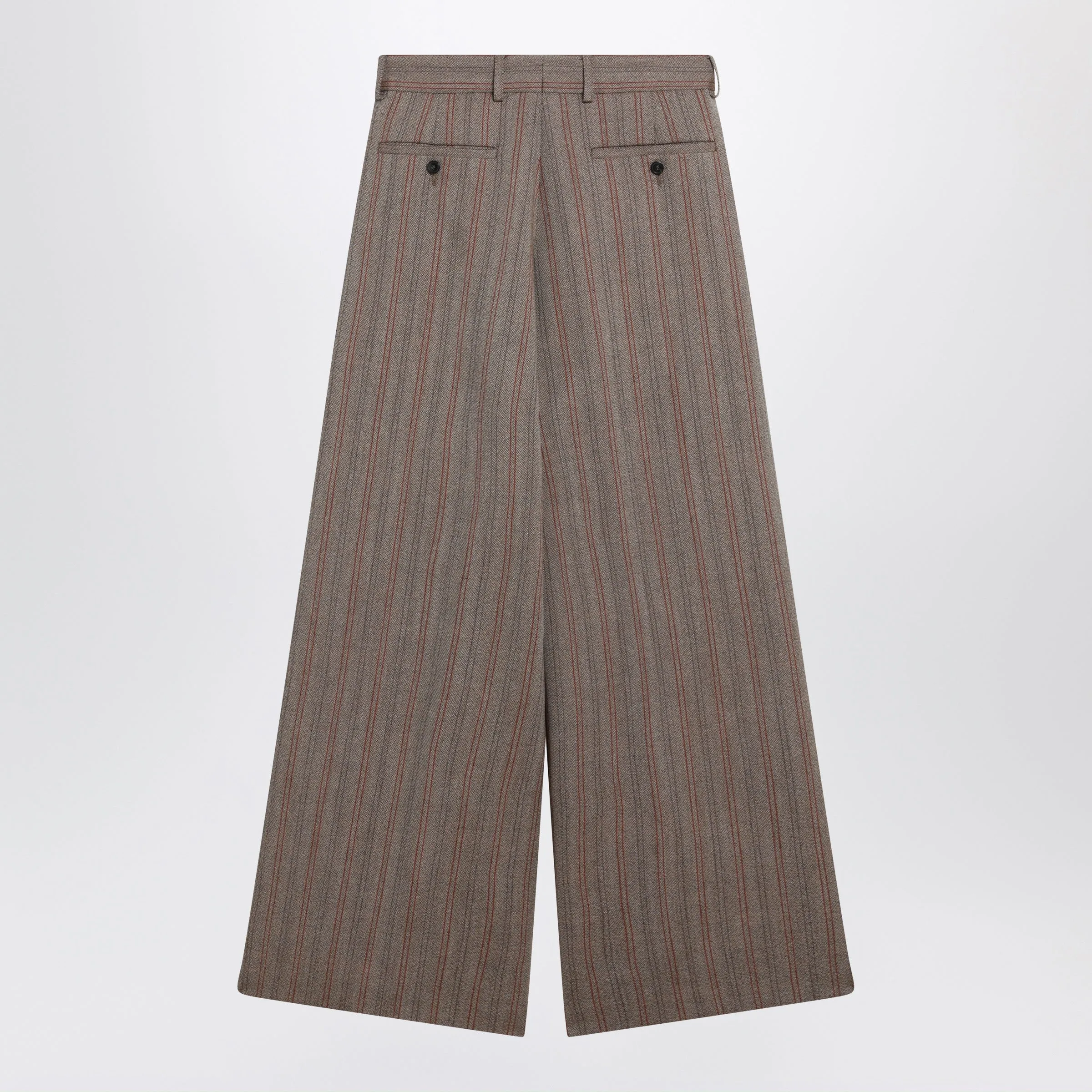 Wide-Leg Pinstripe Wool Trousers sold by Wanan Luxury product image thumbnail 2