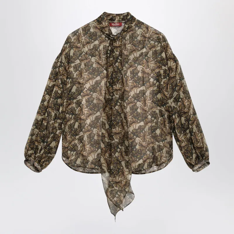 Printed Silk Chiffon Blouse made by Wanan Luxury