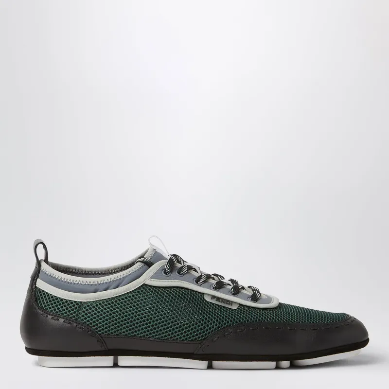 Fit Sneakers Neon Green Mesh And Black Leather made by Fendi