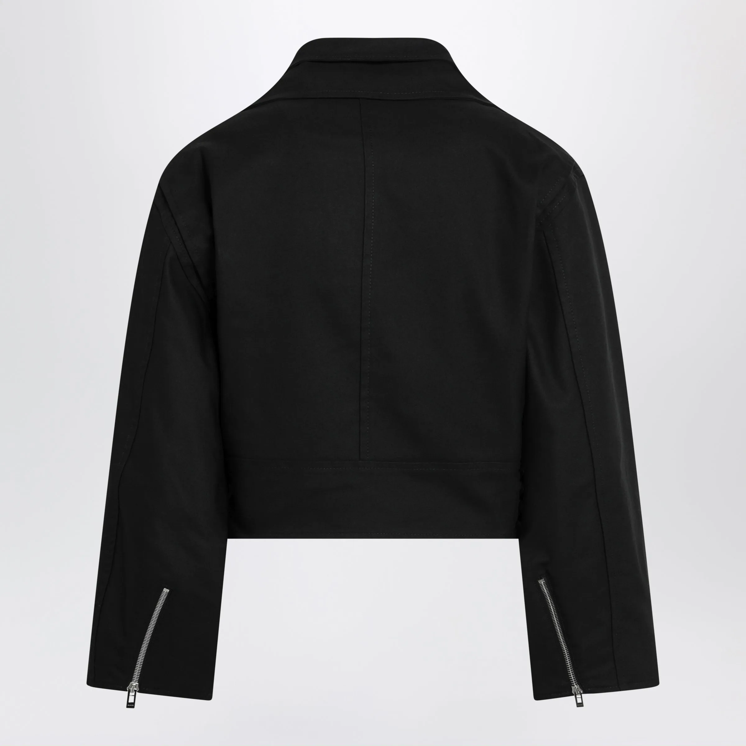Black Cotton Biker Jacket sold by Wanan Luxury product image thumbnail 2