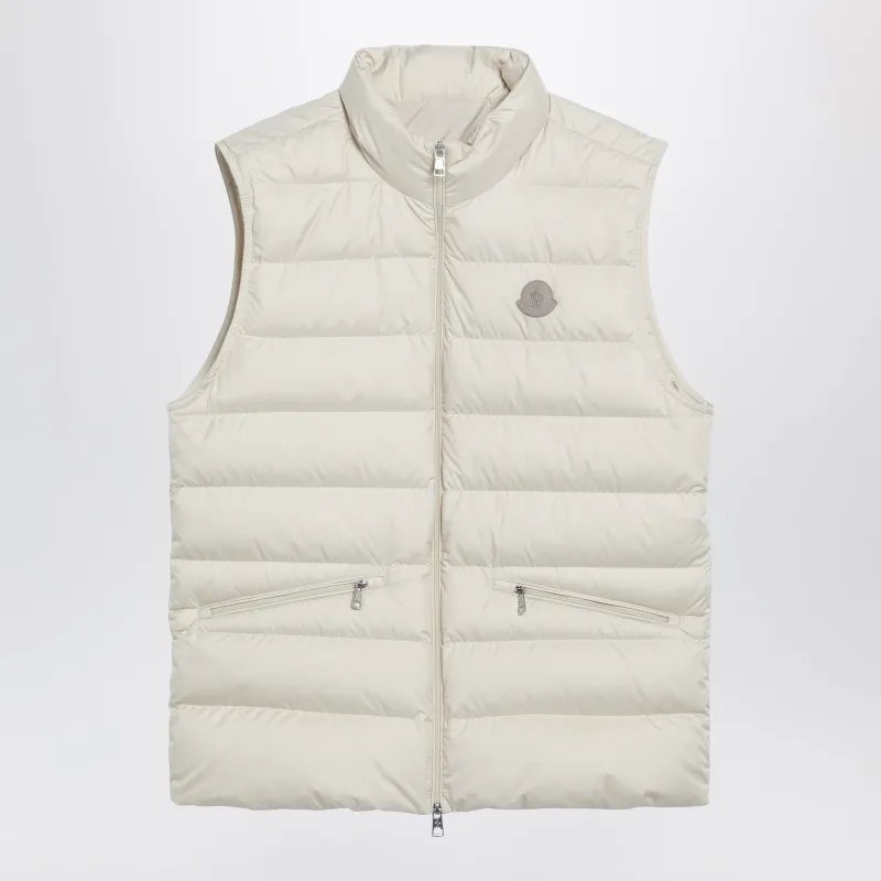 Lechtal Padded Gilet With Zip In Beige made by Moncler
