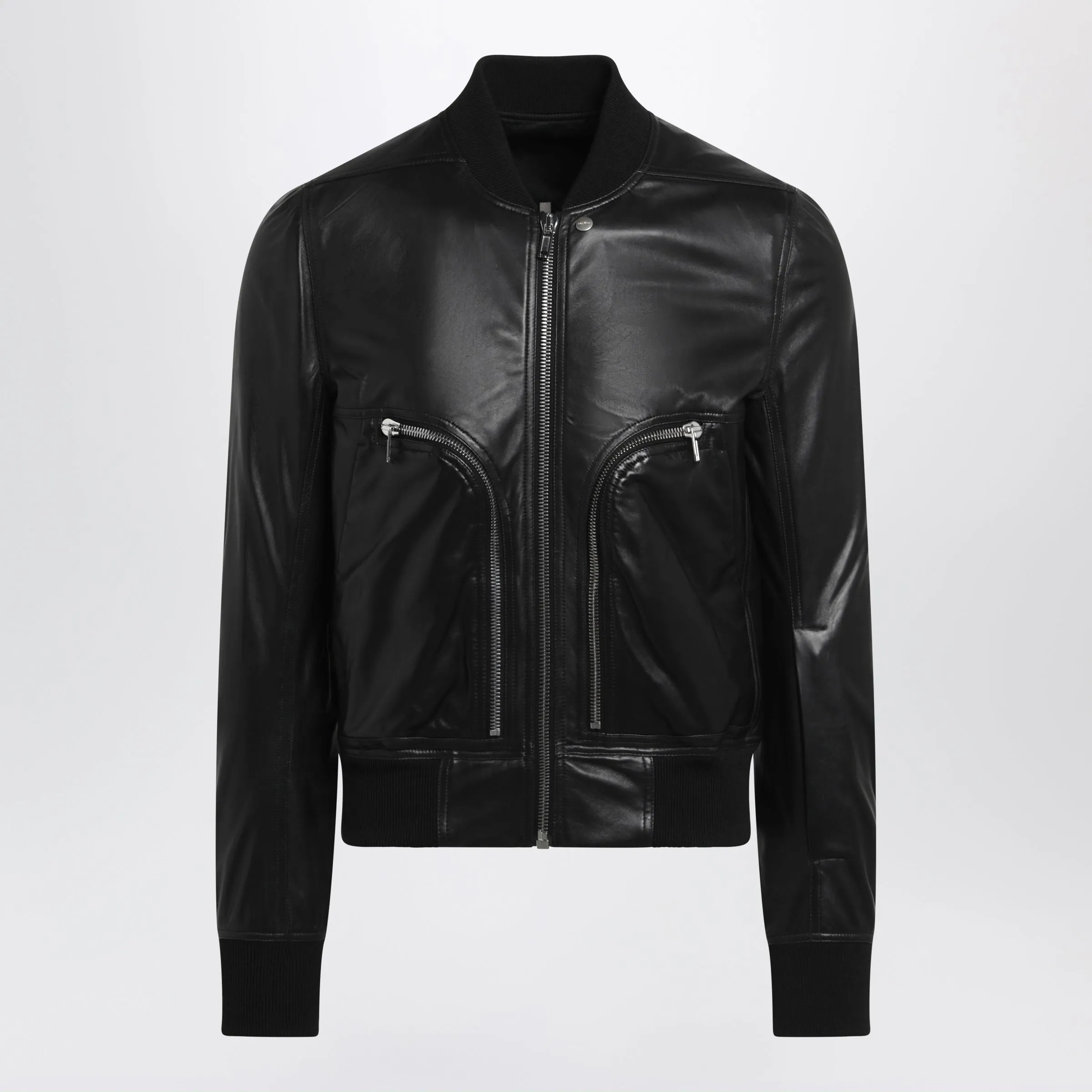 Black Bauhaus Flight Leather Jacket sold by Wanan Luxury