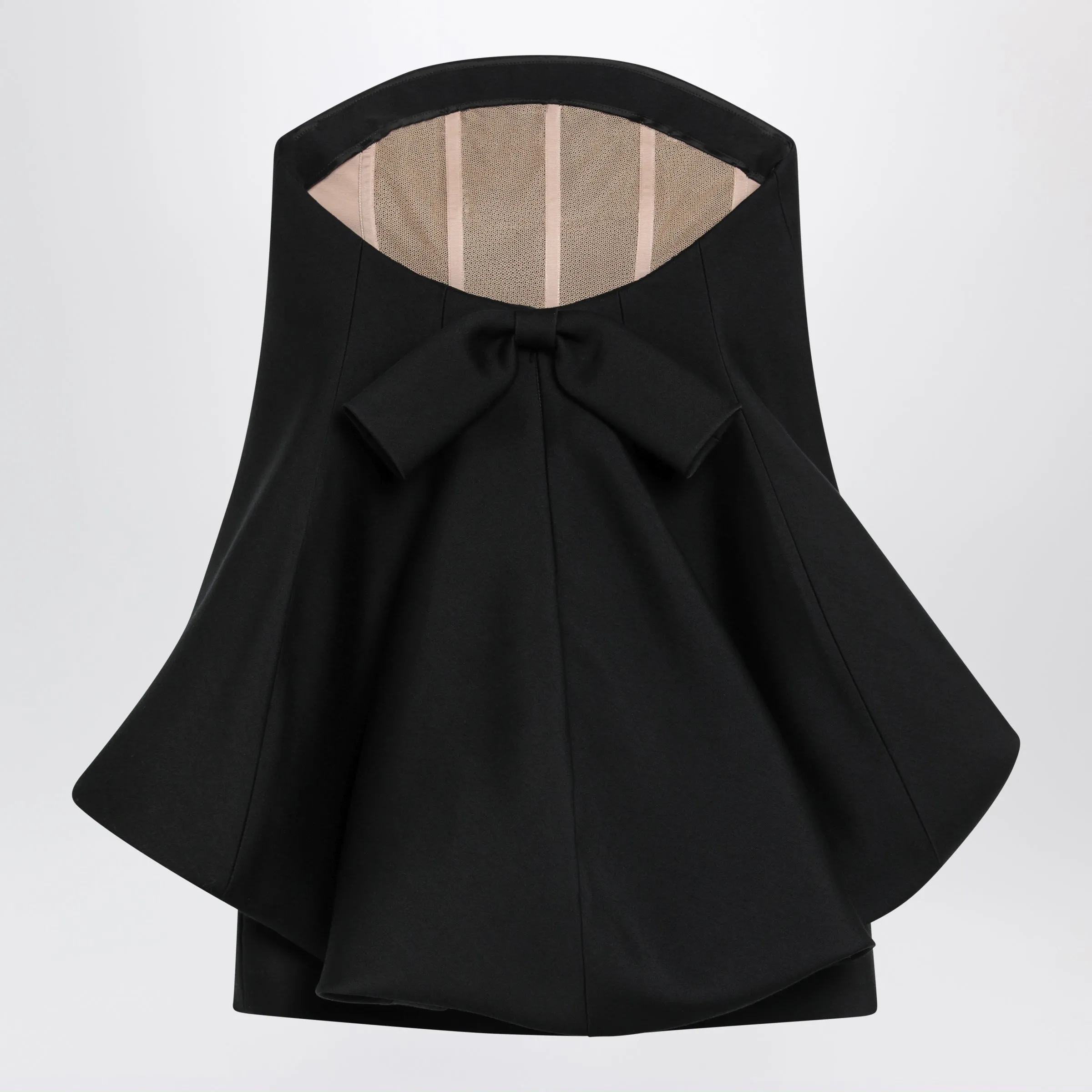 Mini Balloon Bustier Dress In Wool And Silk Black sold by Wanan Luxury product image thumbnail 2