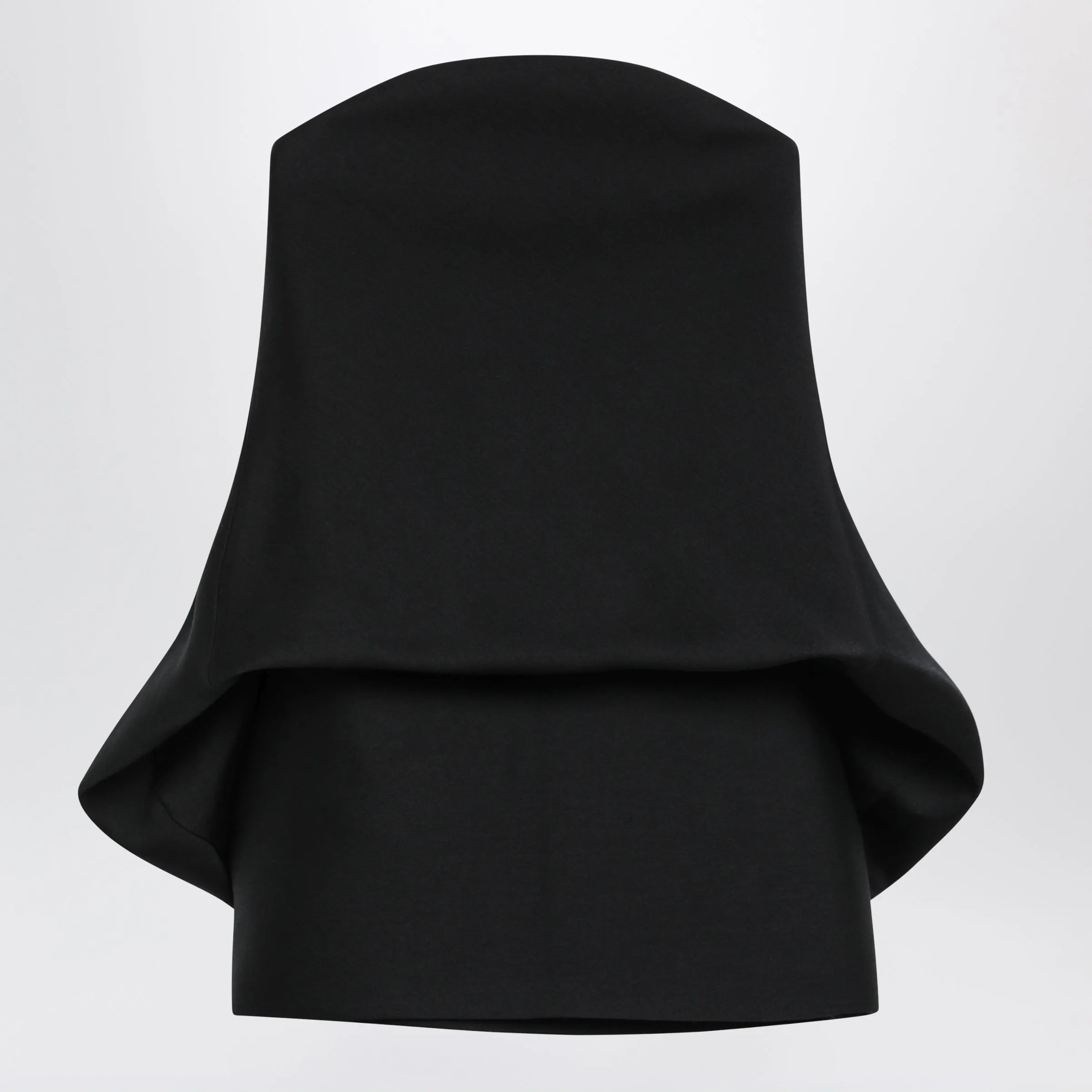 Mini Balloon Bustier Dress In Wool And Silk Black sold by Wanan Luxury