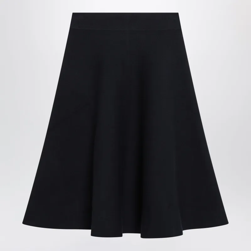 Luglio Midi Knit Skirt In Blue Viscose Blend made by Frankie Shop