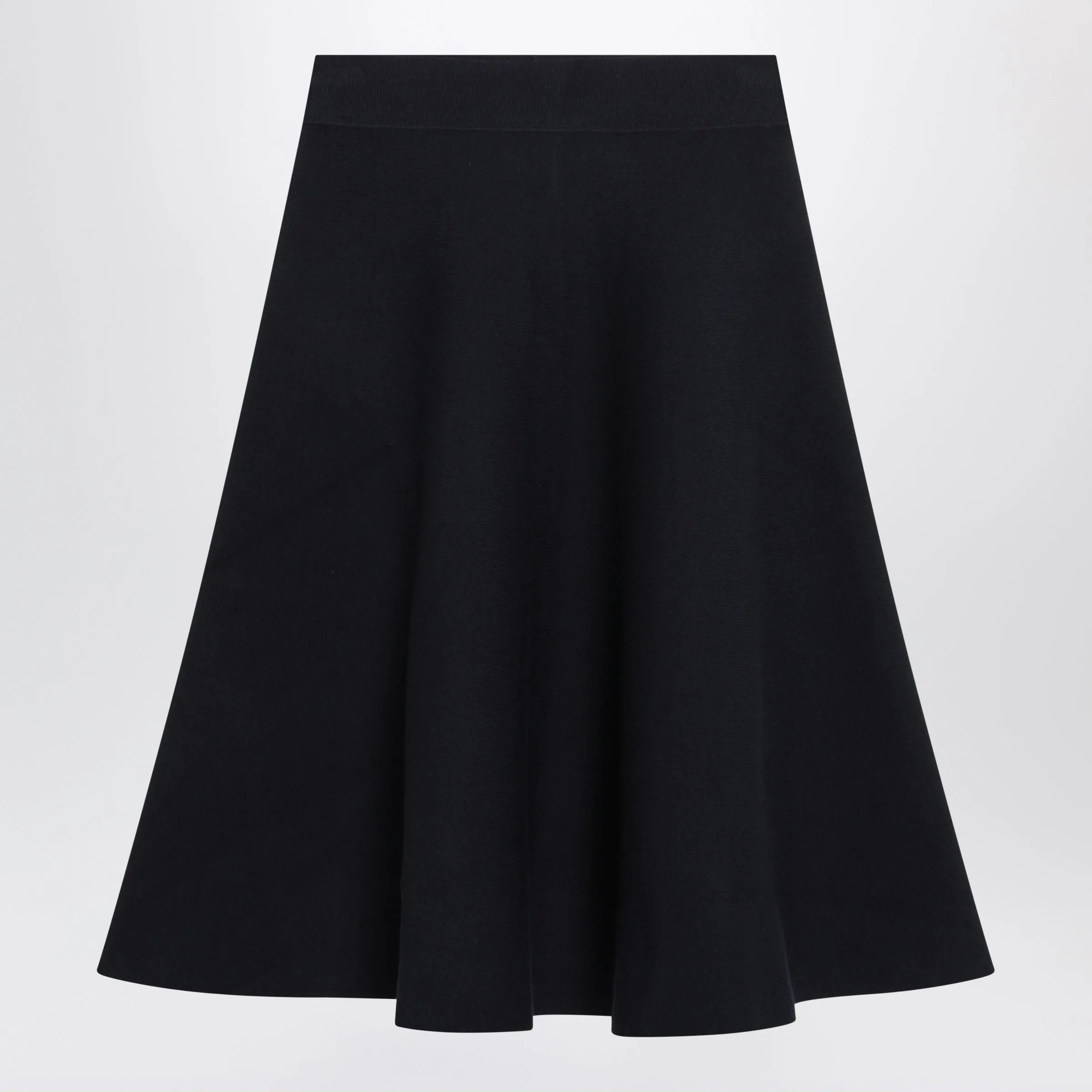 Luglio Midi Knit Skirt In Blue Viscose Blend sold by Wanan Luxury