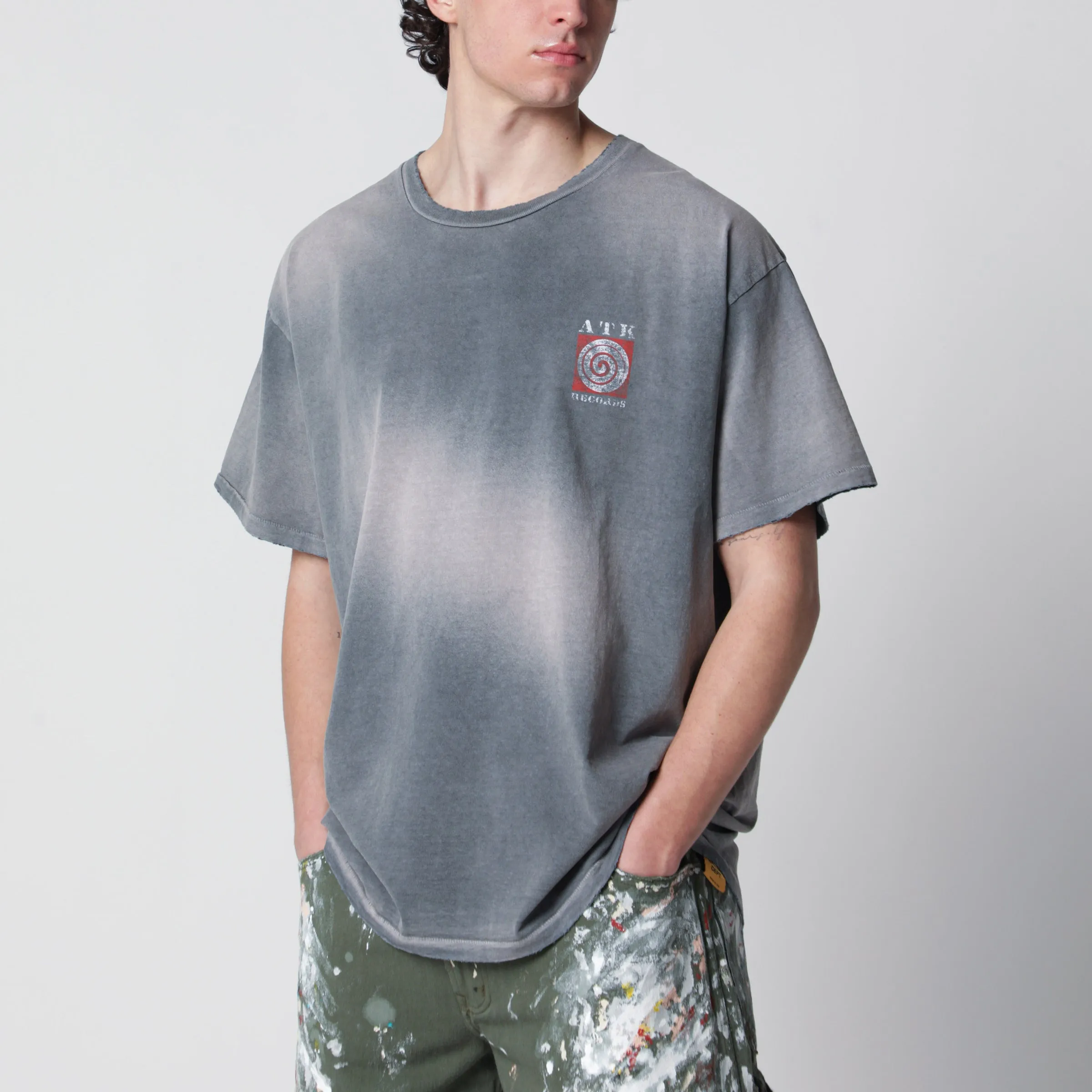 Black Atk T-Shirt With Faded Effect sold by Wanan Luxury