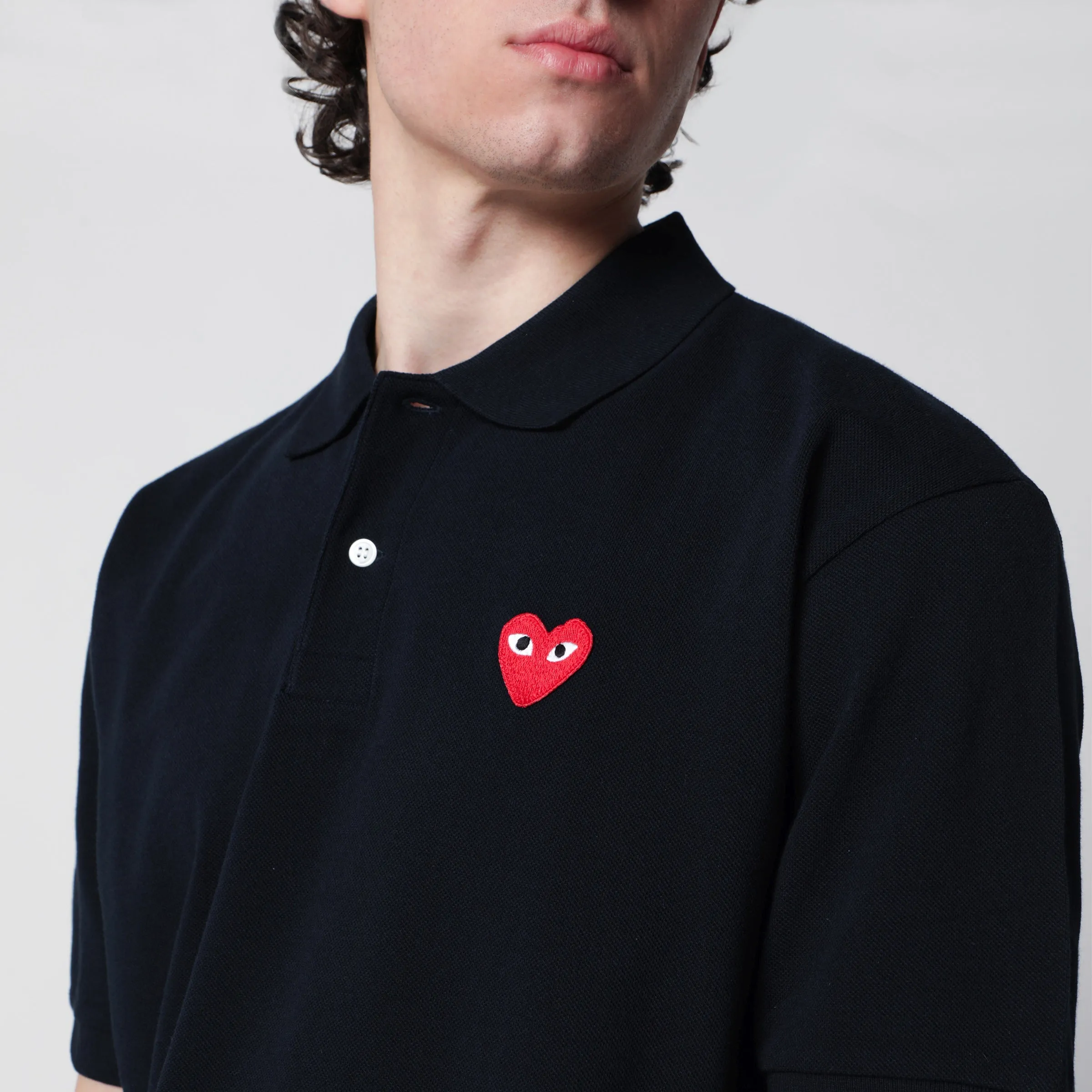 Red Heart Polo Shirt In Navy Blue Cotton sold by Wanan Luxury product image thumbnail 2