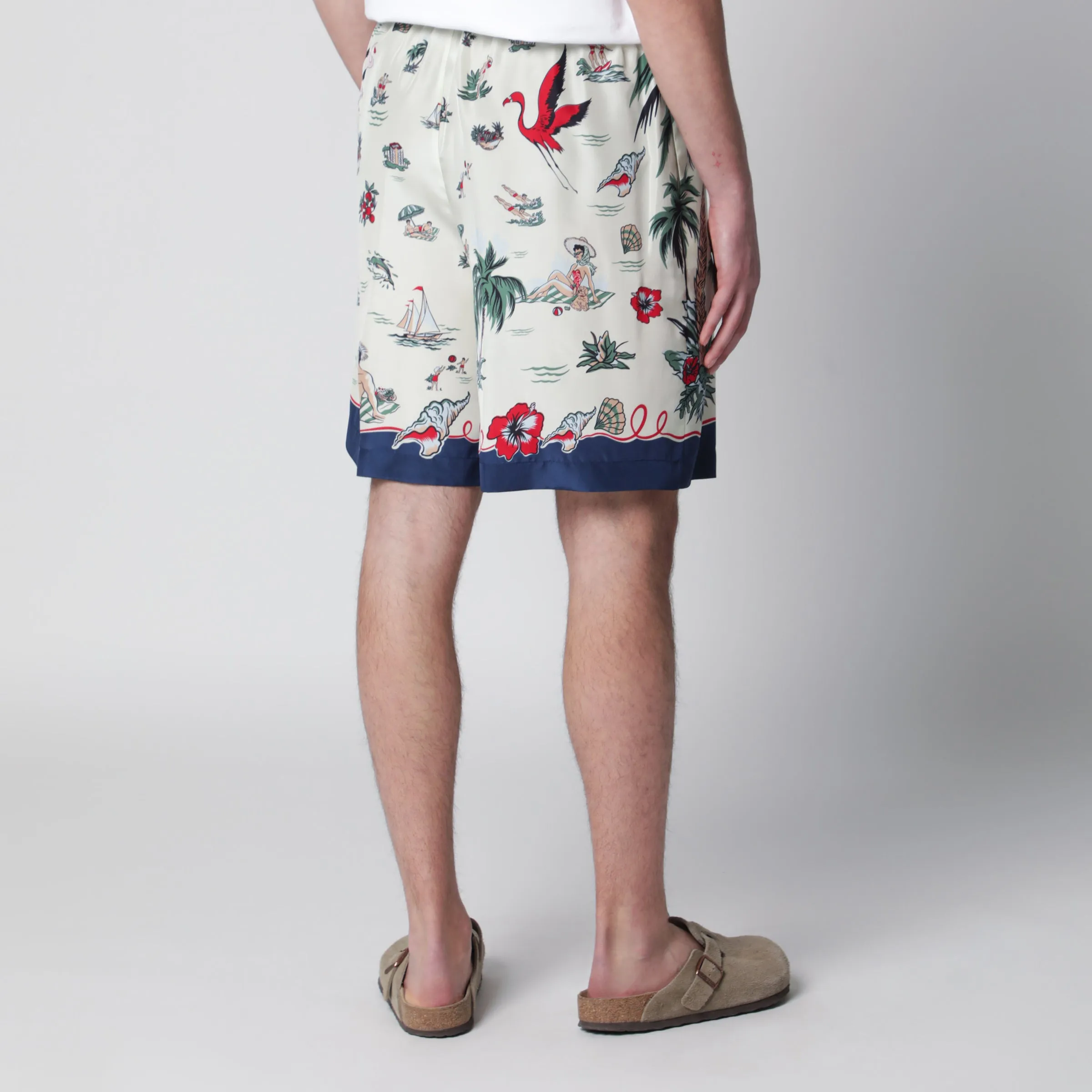 Bermuda Shorts With Tropical Print In Silk sold by Wanan Luxury product image thumbnail 2