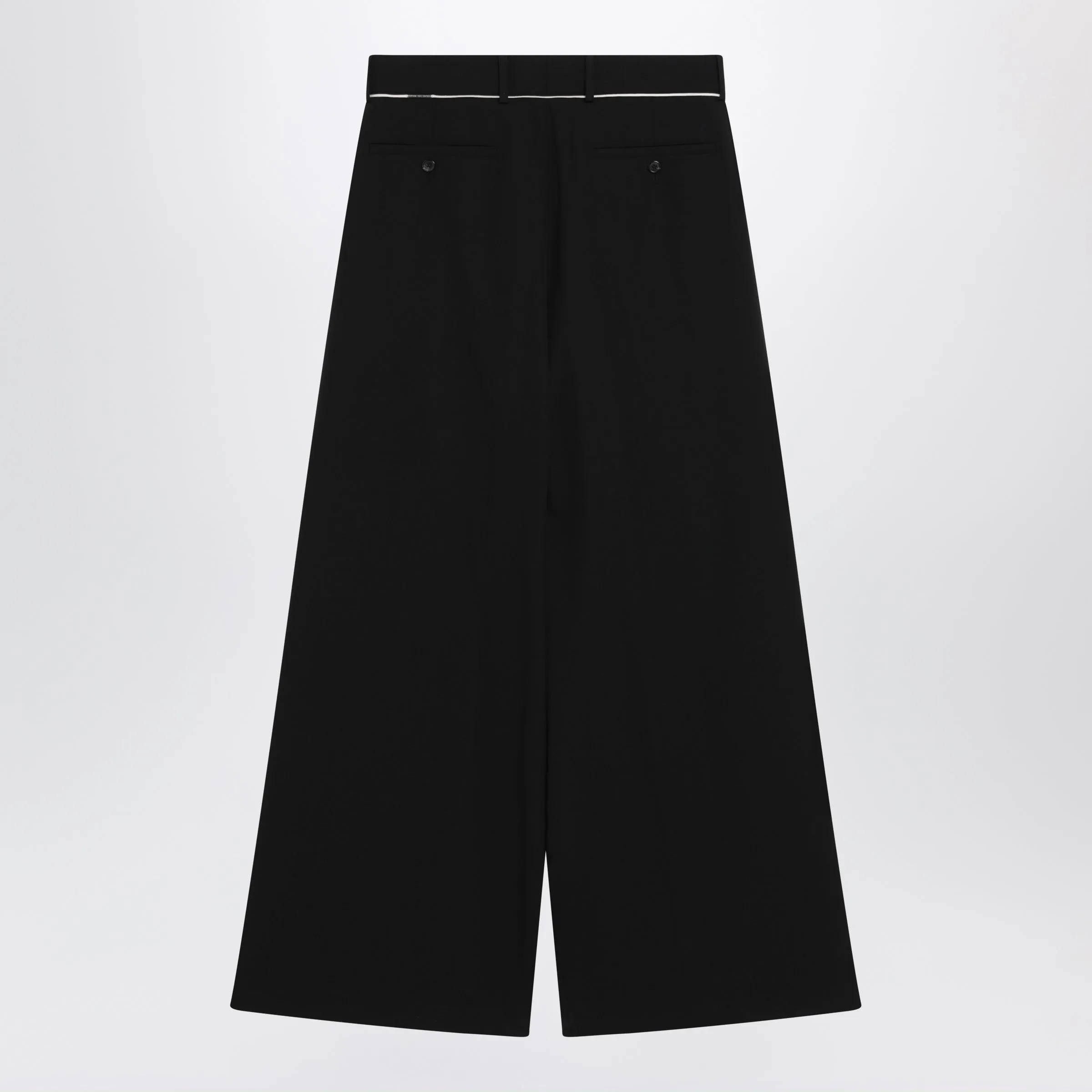 Wide-Leg Black Wool Trousers sold by Wanan Luxury product image thumbnail 2