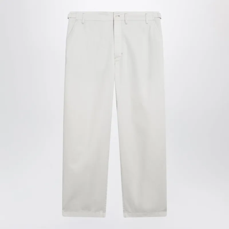 Powder White Cotton Trousers made by Lemaire