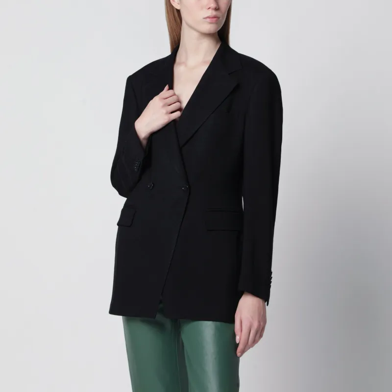 Double-Breasted Blazer In Black Cady made by Tagliatore