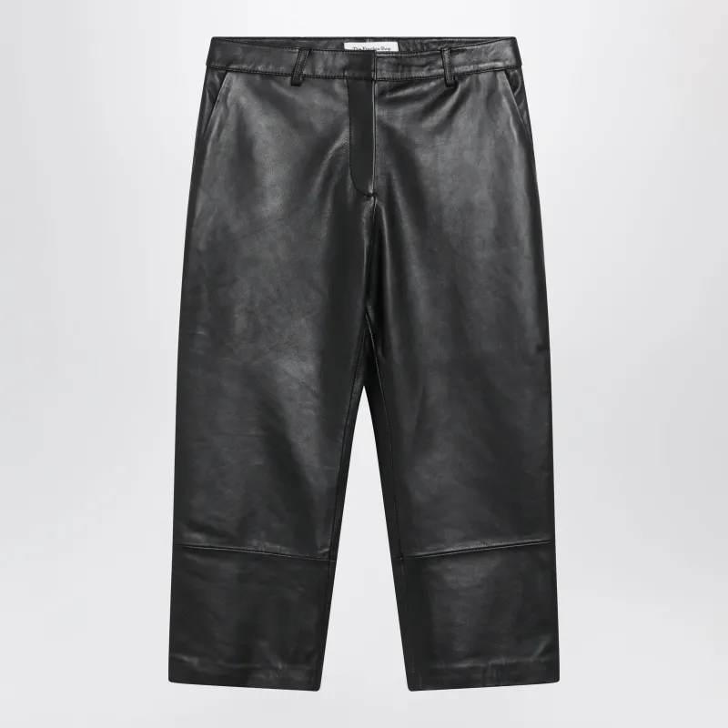 Lior Capri Pants In Black Lamb Leather made by Frankie Shop
