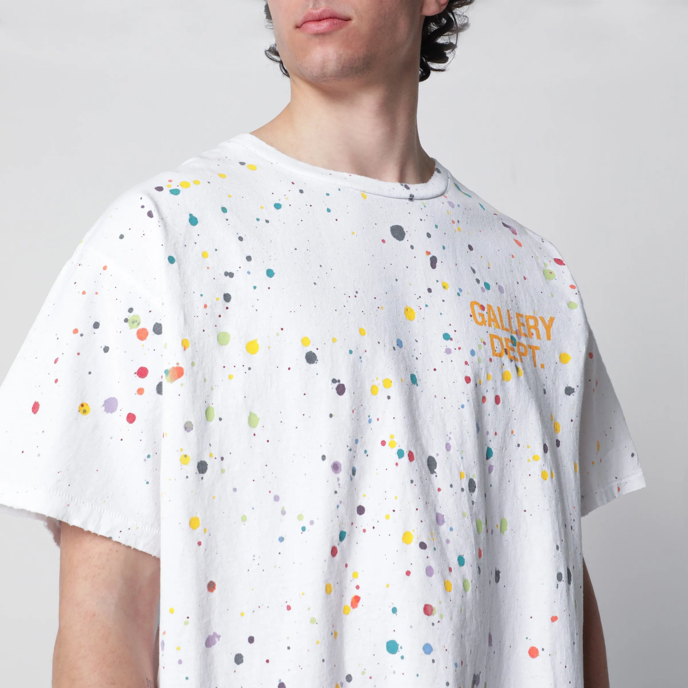 White T-Shirt With Logo Print And Splashes sold by Wanan Luxury product image thumbnail 2