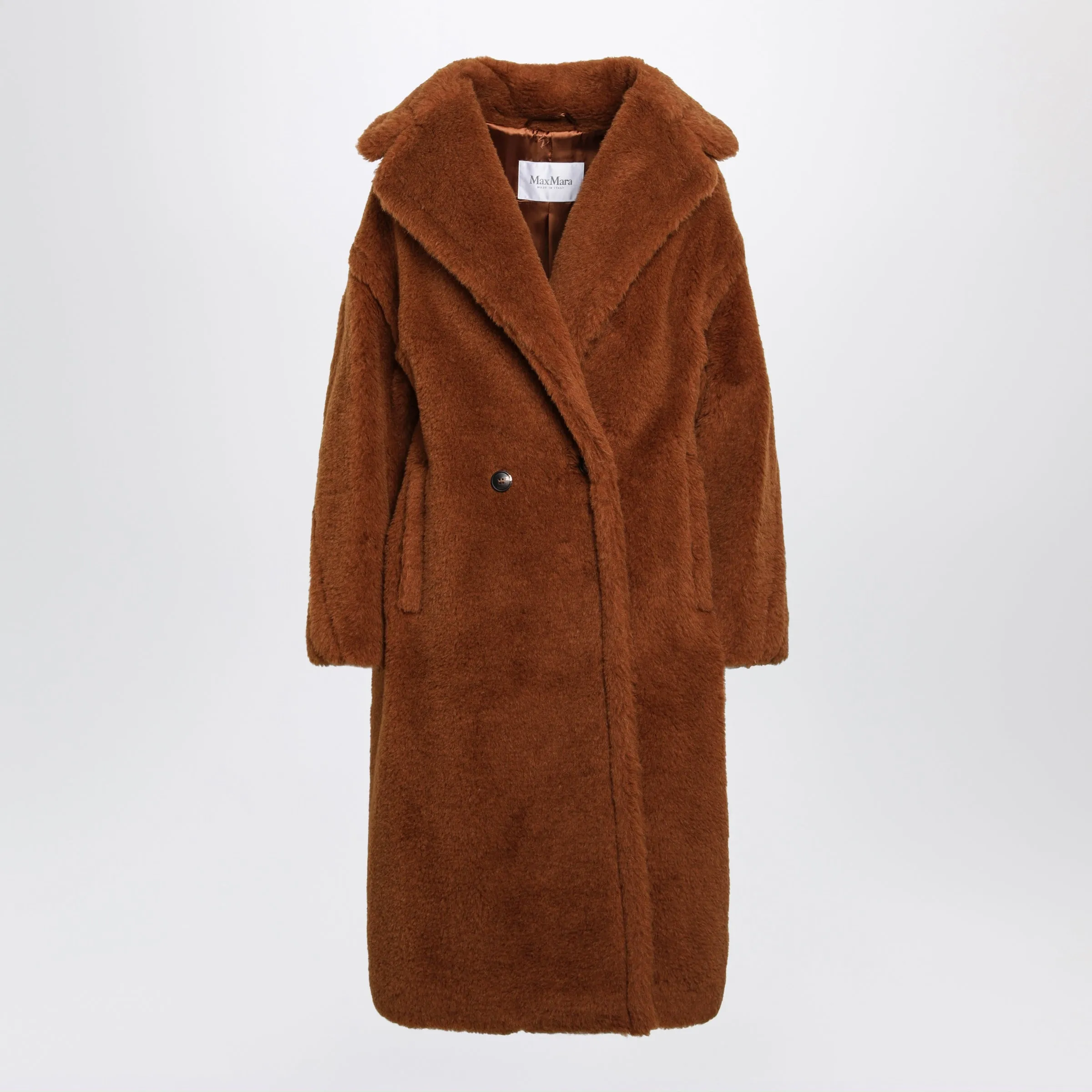 Teddy Bear Icon Coat In Brown Alpaca And Wool sold by Wanan Luxury