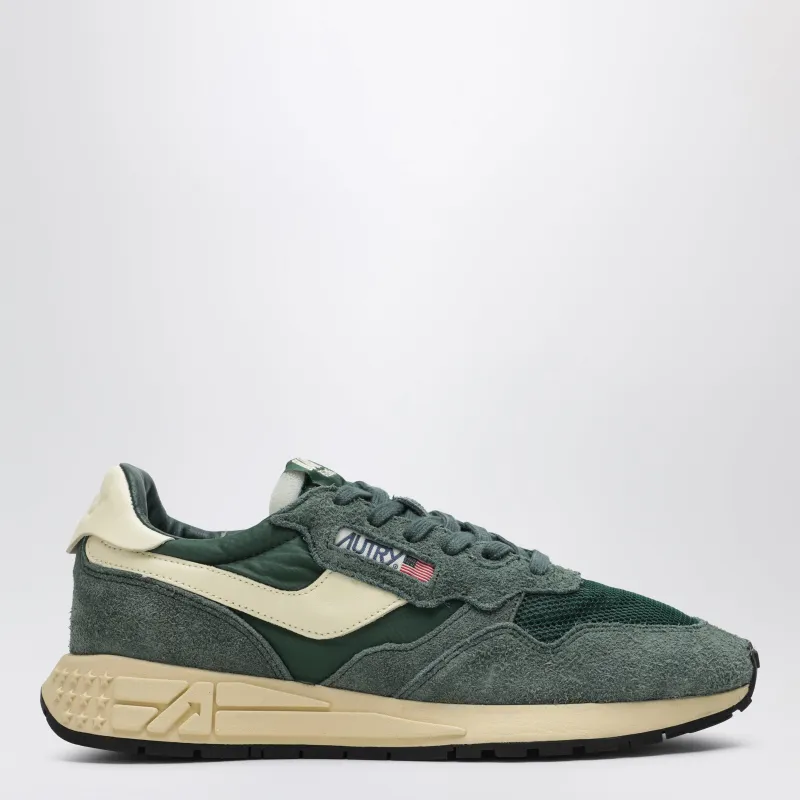 Reelwind Low Sneakers In Bottle-Green Nylon And Suede made by Autry