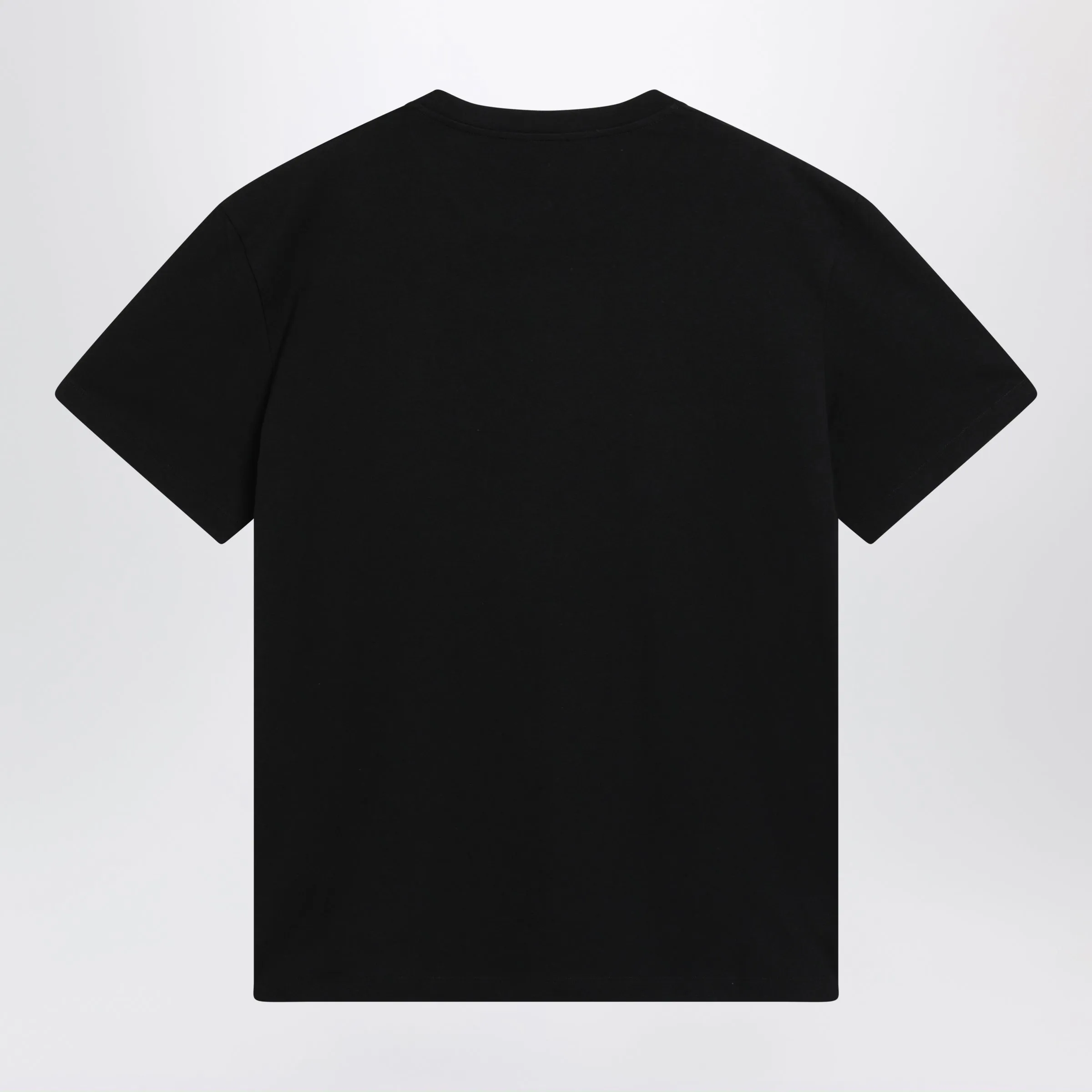 Black Cotton T-Shirt With V Gold sold by Wanan Luxury product image thumbnail 2