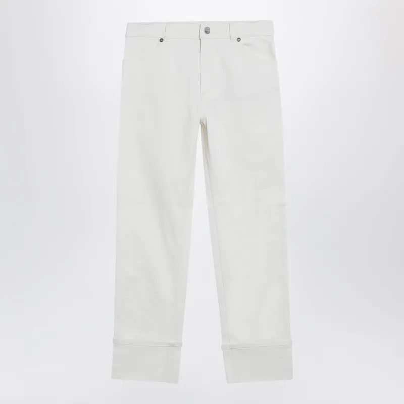 Green Silk Jacquard Scarf With Fringes made by Etro