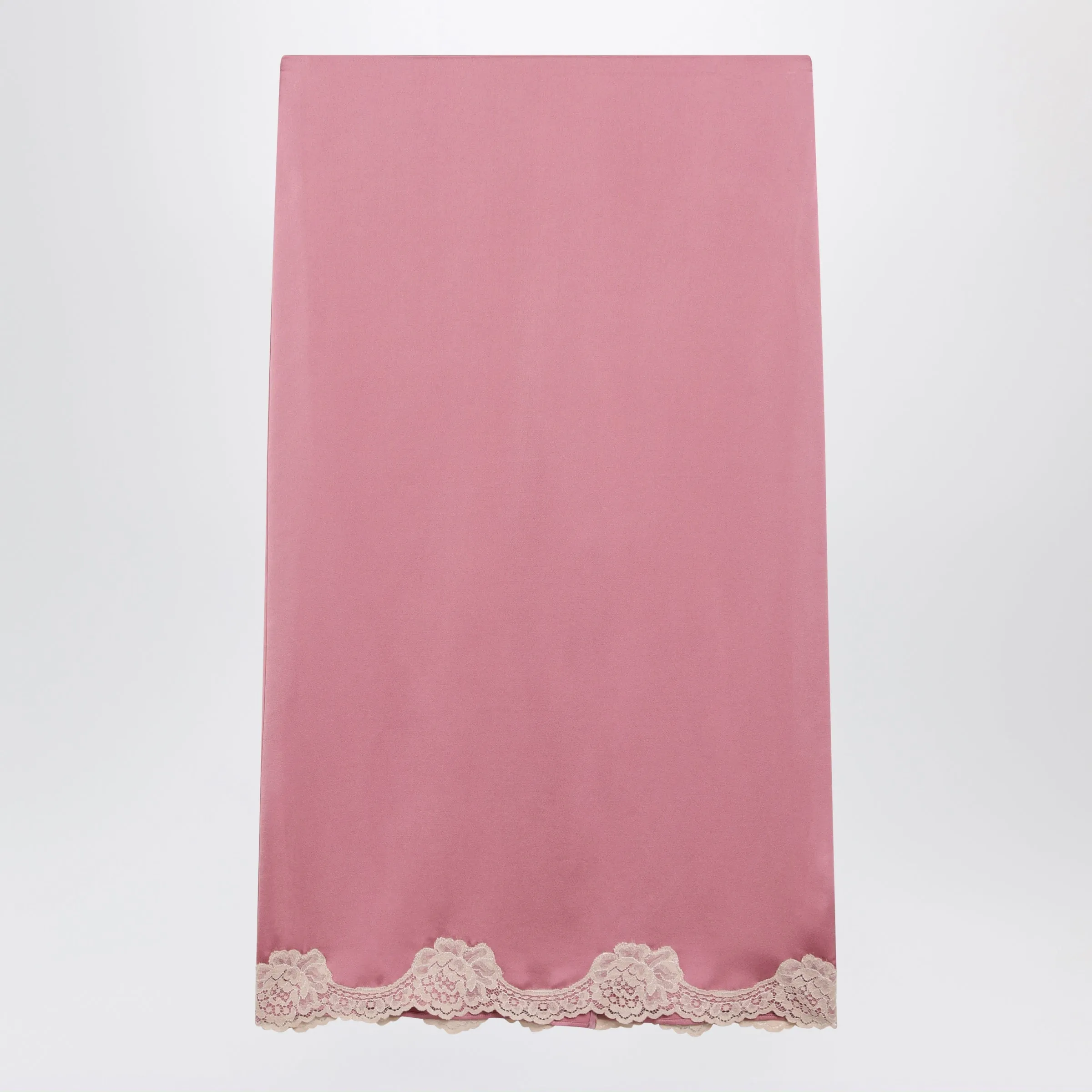 Pink Cady Midi Skirt With Lace Details sold by Wanan Luxury