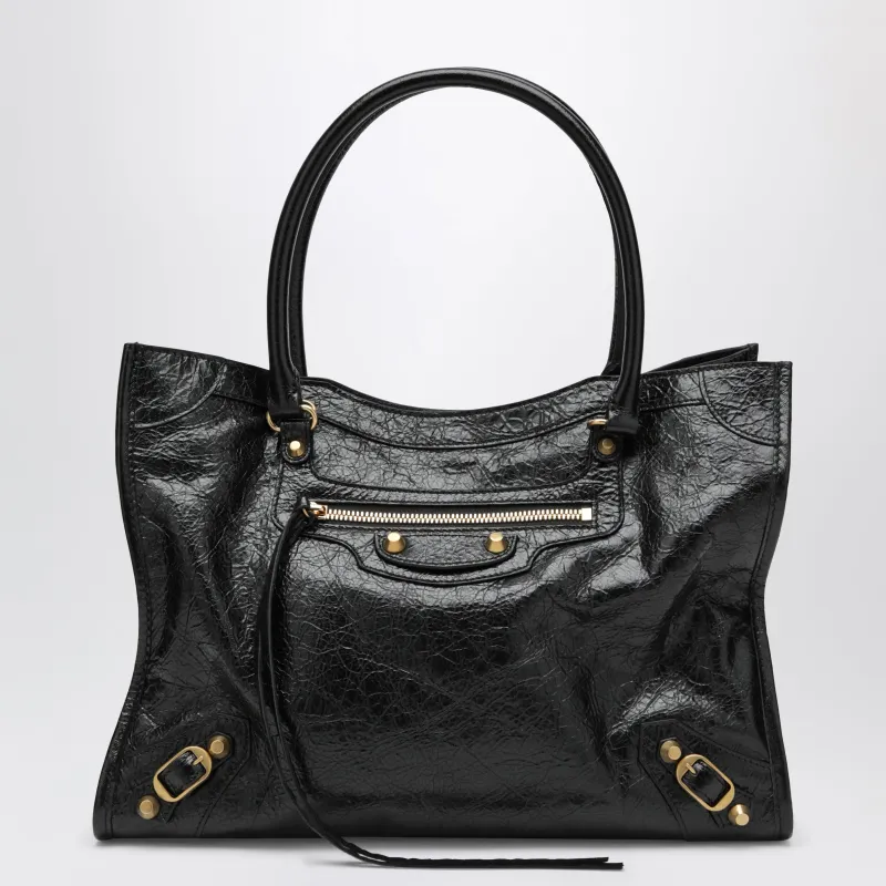 Le City Small Lambskin Leather Tote Bag In Black made by Balenciaga