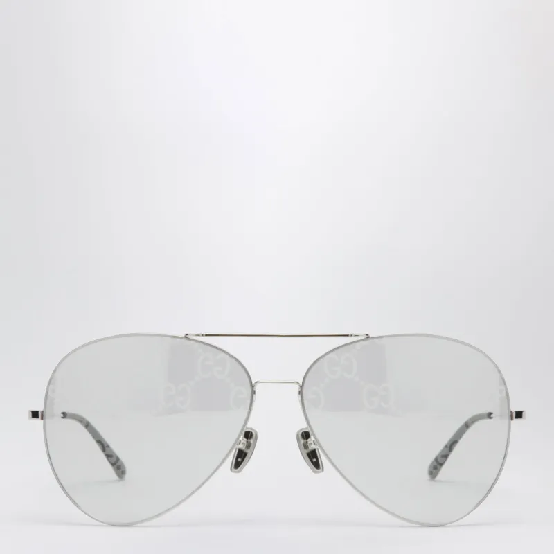 Silver Pilot Sunglasses made by Gucci