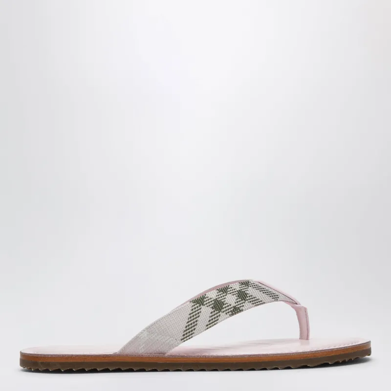 Pink Pavilion Sandals With Check Pattern made by Burberry