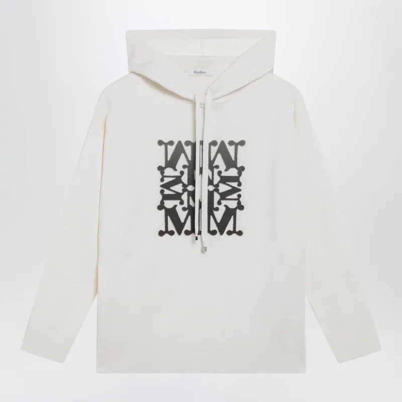 Taddeo Hooded Virgin Wool Sweater In White made by MaxMara