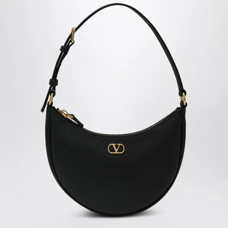 V Logo Mini Shoulder Bag In Hammered Calfskin, Black made by Valentino Garavani