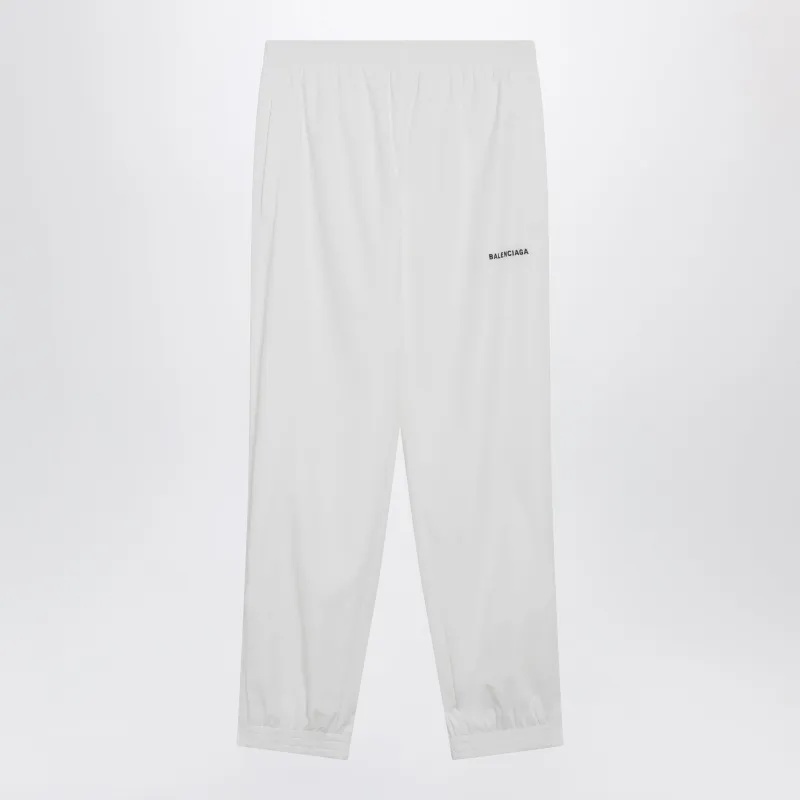 Logo Jogging Pants In White Polyester made by Balenciaga