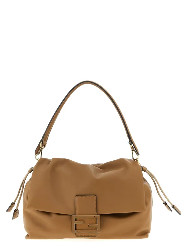 Mamma Baguette Shoulder Bags Beige made by Fendi