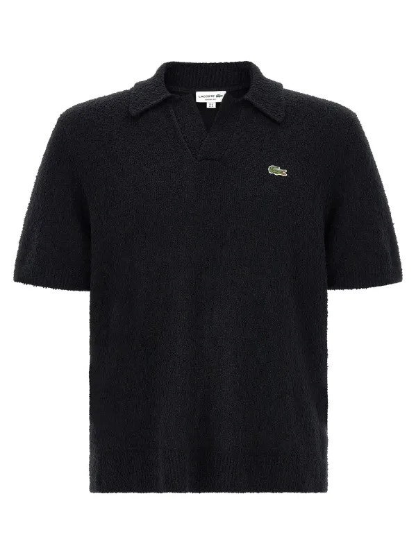 Bouclé Knitted Shirt Polo Black made by Lacoste