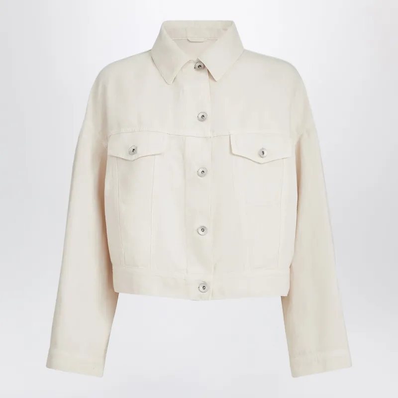 Garment-Dyed Cotton And Linen Outerwear With Monile Detail made by Brunello Cucinelli
