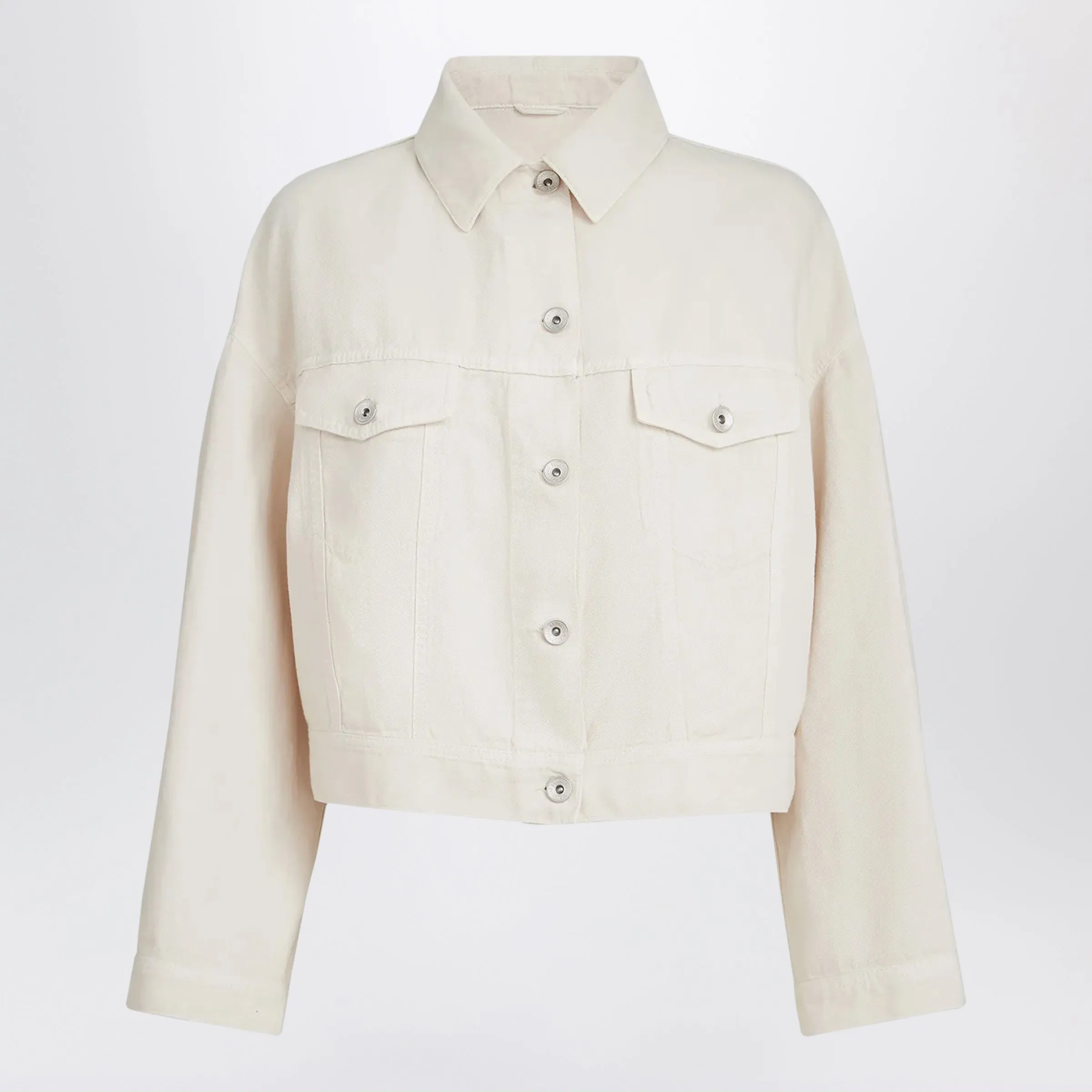 Garment-Dyed Cotton And Linen Outerwear With Monile Detail sold by Wanan Luxury