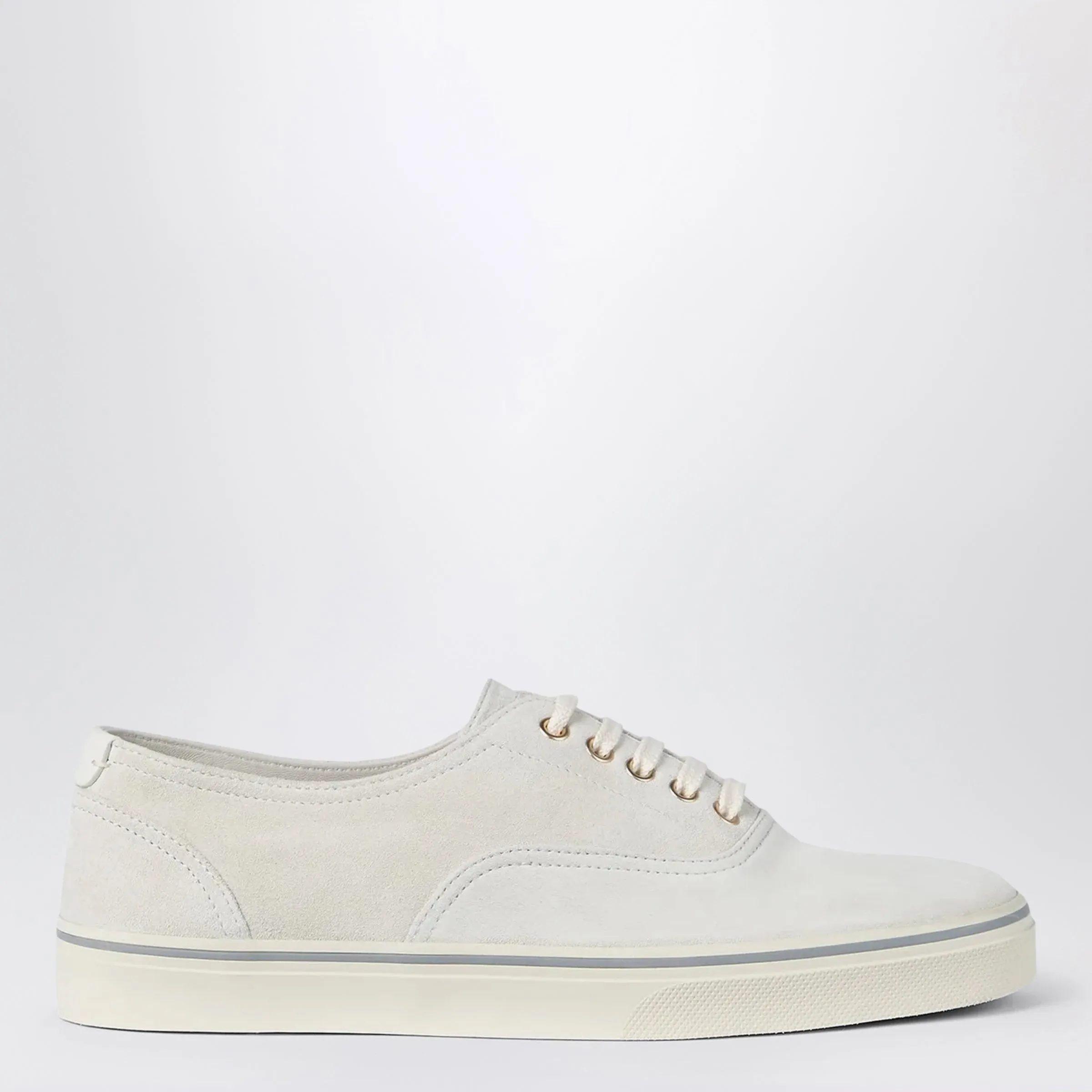 White Suede Calfskin Sneakers sold by Wanan Luxury