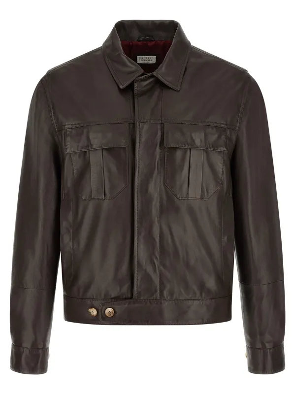 Jacket Puffer Jackets Brown made by Brunello Cucinelli