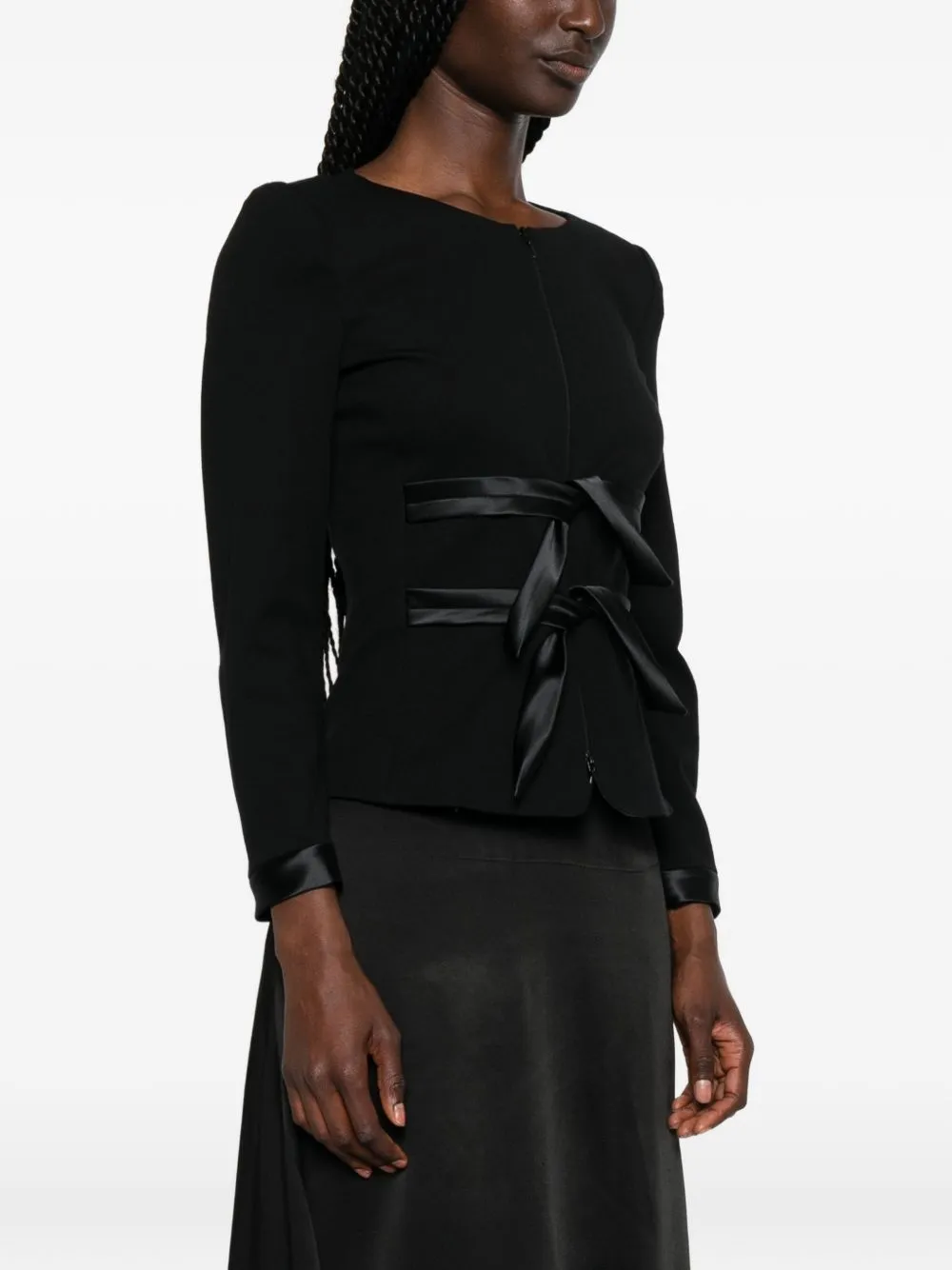 Bow-Detail Collarless Jacket sold by Wanan Luxury product image thumbnail 3