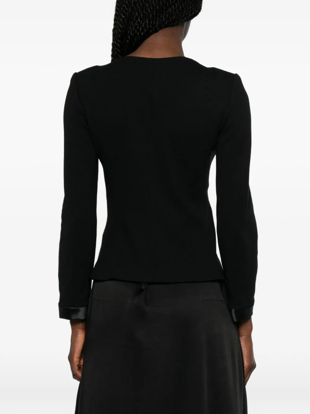 Bow-Detail Collarless Jacket sold by Wanan Luxury product image thumbnail 4