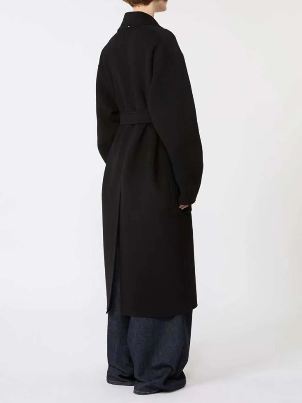 Cappotto A Vestaglia In Pura Lana - Nero sold by Wanan Luxury product image thumbnail 3