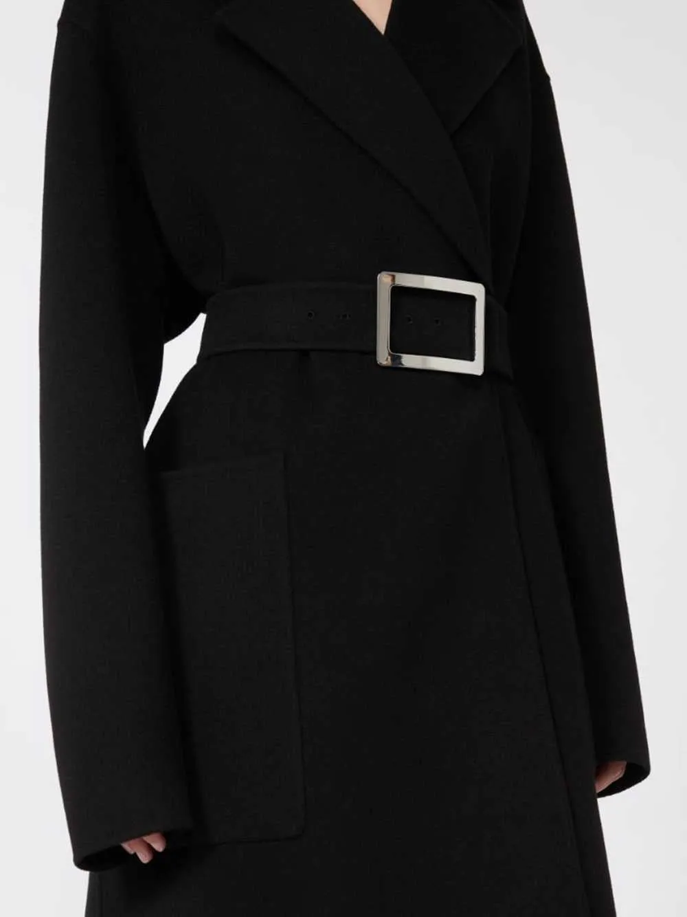 Cappotto A Vestaglia In Pura Lana - Nero sold by Wanan Luxury product image thumbnail 4