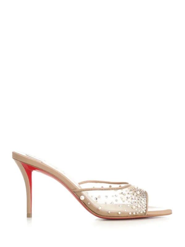 Miss Z Mule Degrasstrass Perla Sandals Rose made by Christian Louboutin
