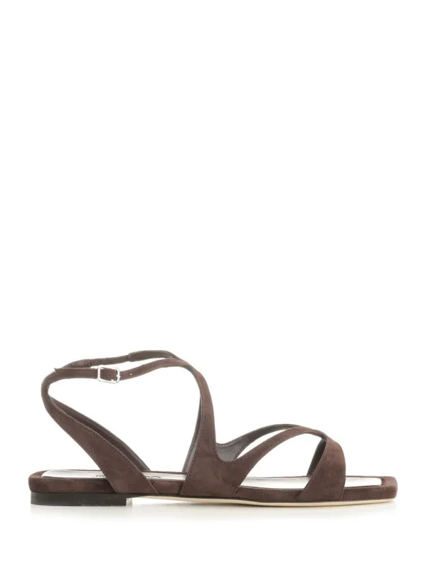 Ayla Flat Sandals Brown made by Jimmy Choo