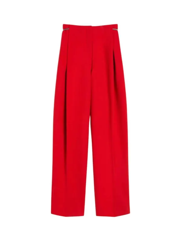 Stretch Wool Pleated Pants - Red made by Sportmax