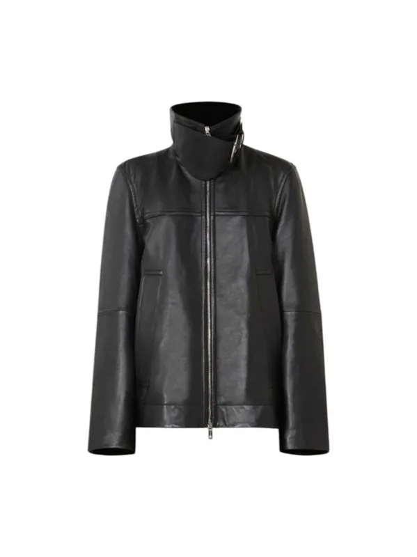 Oversized Leather Jacket - Black made by Sportmax